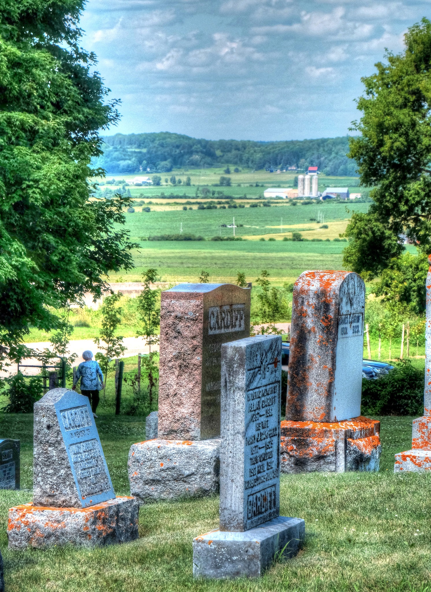 Historic cemetery overlooking Manitoba prairie farmland